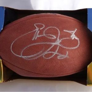 “Emmitt Smith” autographed football Prova Authenticated. Does not fully hold air